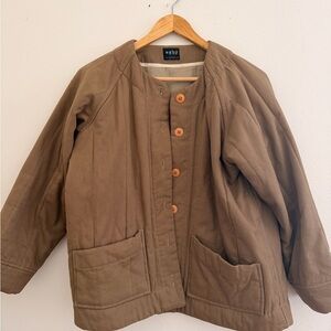 esby Quilted Button Jacket in Olive
